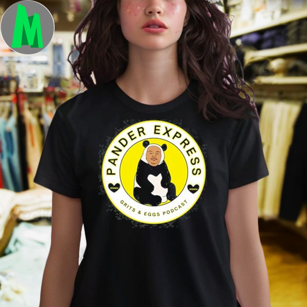 Pander Express Grits & Eggs Podcast T-Shirt Humorous Graphic Tee Comedy Show Apparel