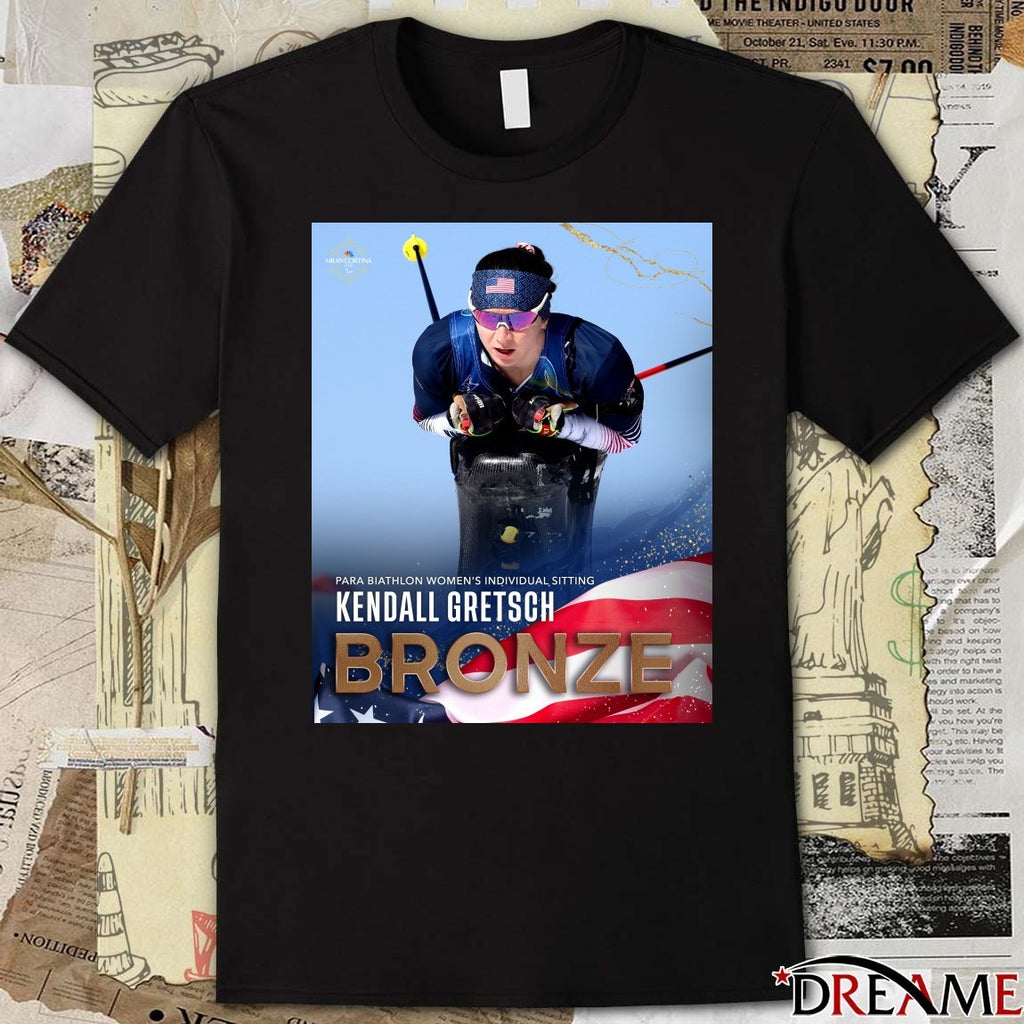 Para Biathlon Women’s Individual Sitting Kendall Gretsch Bronze Medal t-shirt