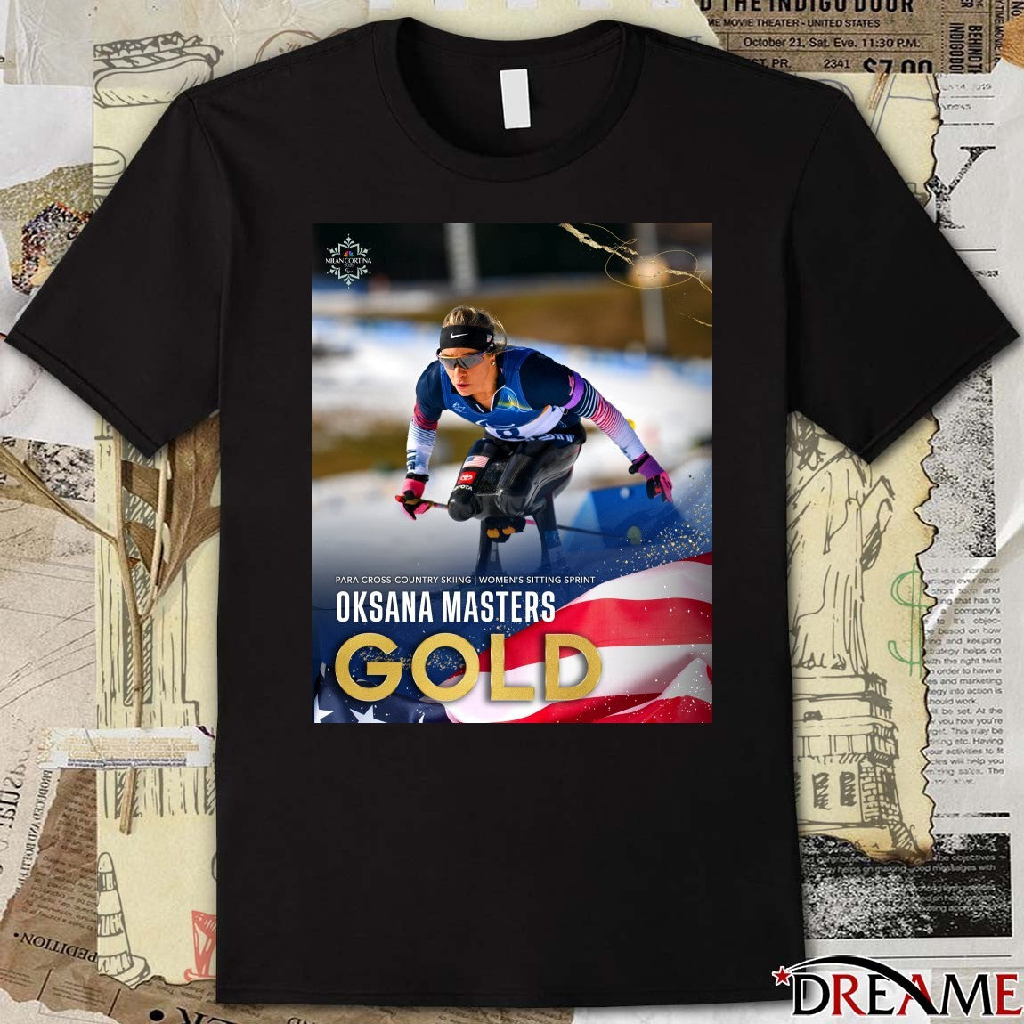 Para Cross-country Skiing Women’s Sitting Sprint Oksana Masters Gold Medal Winter Paralympics t-shirt