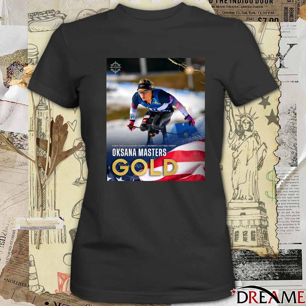 Para Cross-country Skiing Women’s Sitting Sprint Oksana Masters Gold Medal Winter Paralympics t-shirt