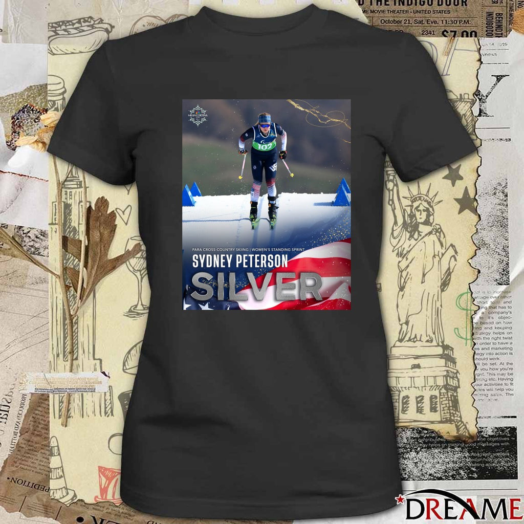 Para Cross-country Skiing Women’s Standing Sprint Sydney Peterson Silver Medal Winter Paralympics t-shirt