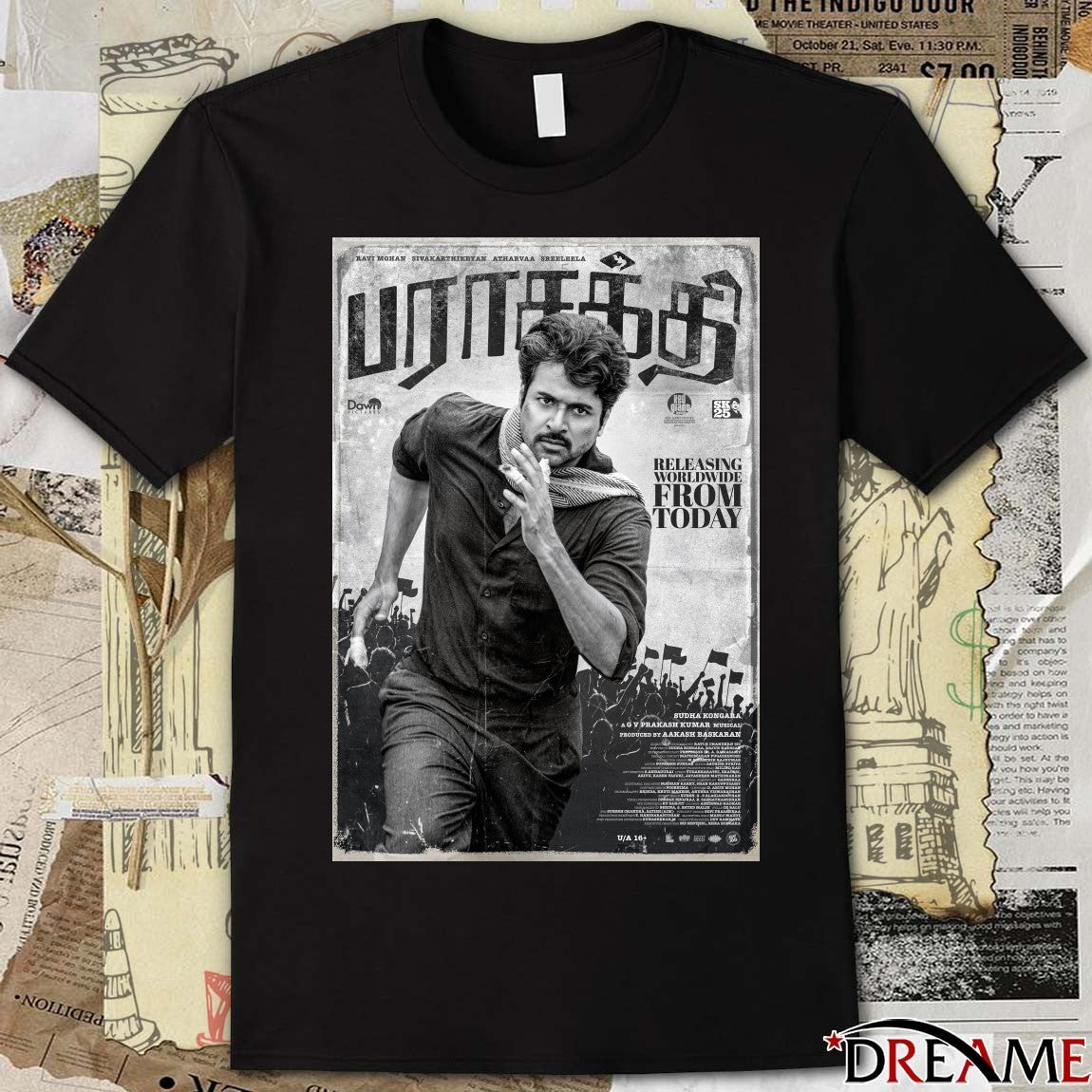 Parasakthi Sivakarthikeyan Release Worldwide From Today January 10, 2026 Poster t-shirt