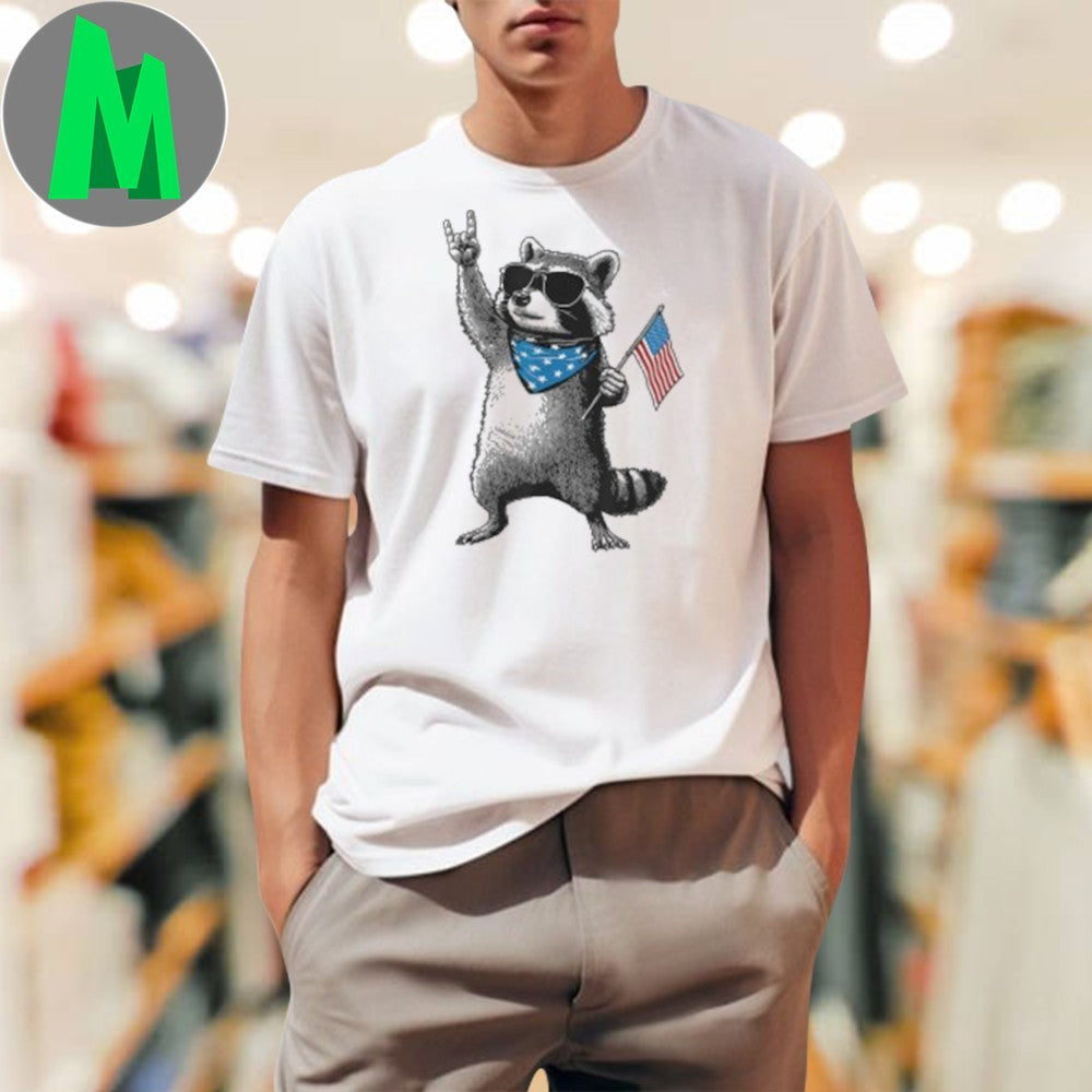 Patriotic Raccoon Funny 4Th Of July USA Shirt