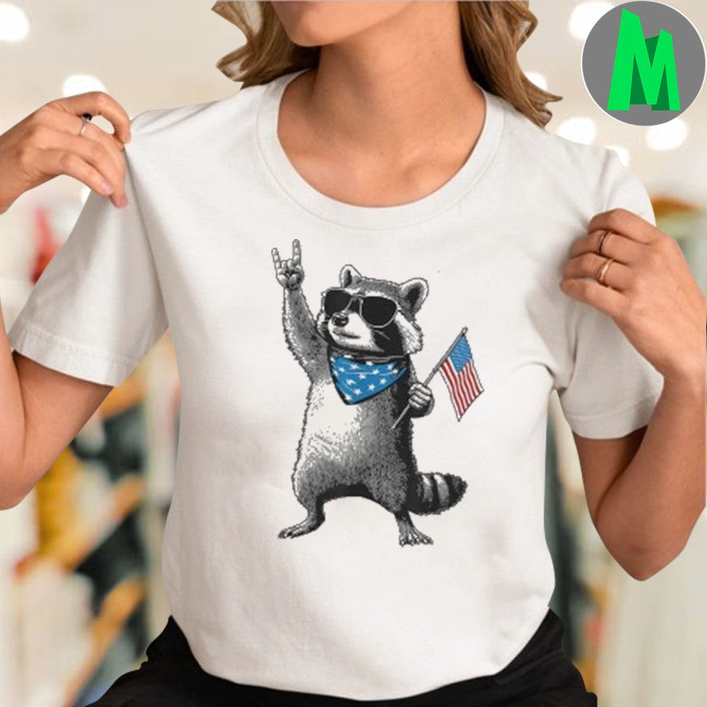 Patriotic Raccoon Funny 4Th Of July USA Shirt