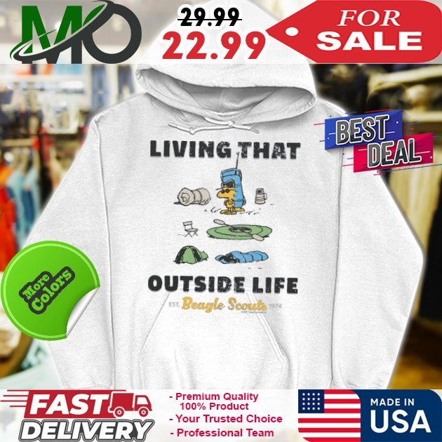Peanuts Living That Outside Life Ét Beagle Scouts 1974 Shirt