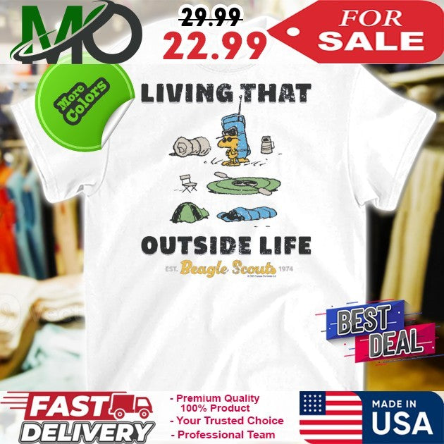 Peanuts Living That Outside Life Ét Beagle Scouts 1974 Shirt