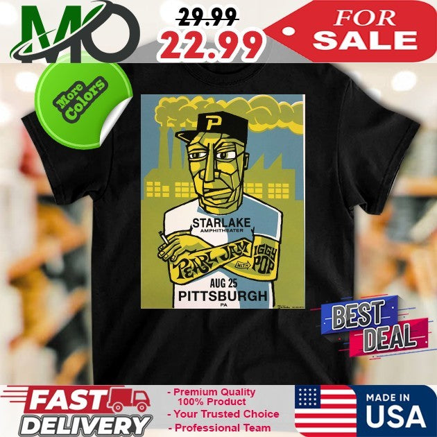 Pearl Jam Burgettstown Star Lake Amphitheater Aug 25 Pittsburgh Pa Shirt