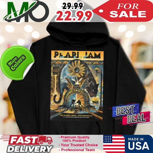 Pearl Jam Dark Matter Tour May 18 2025 At PPG Paints Arena Pittsburgh PA With Teen Jesus And The Jean Teasers Event Poster By Zeb Love Shirt
