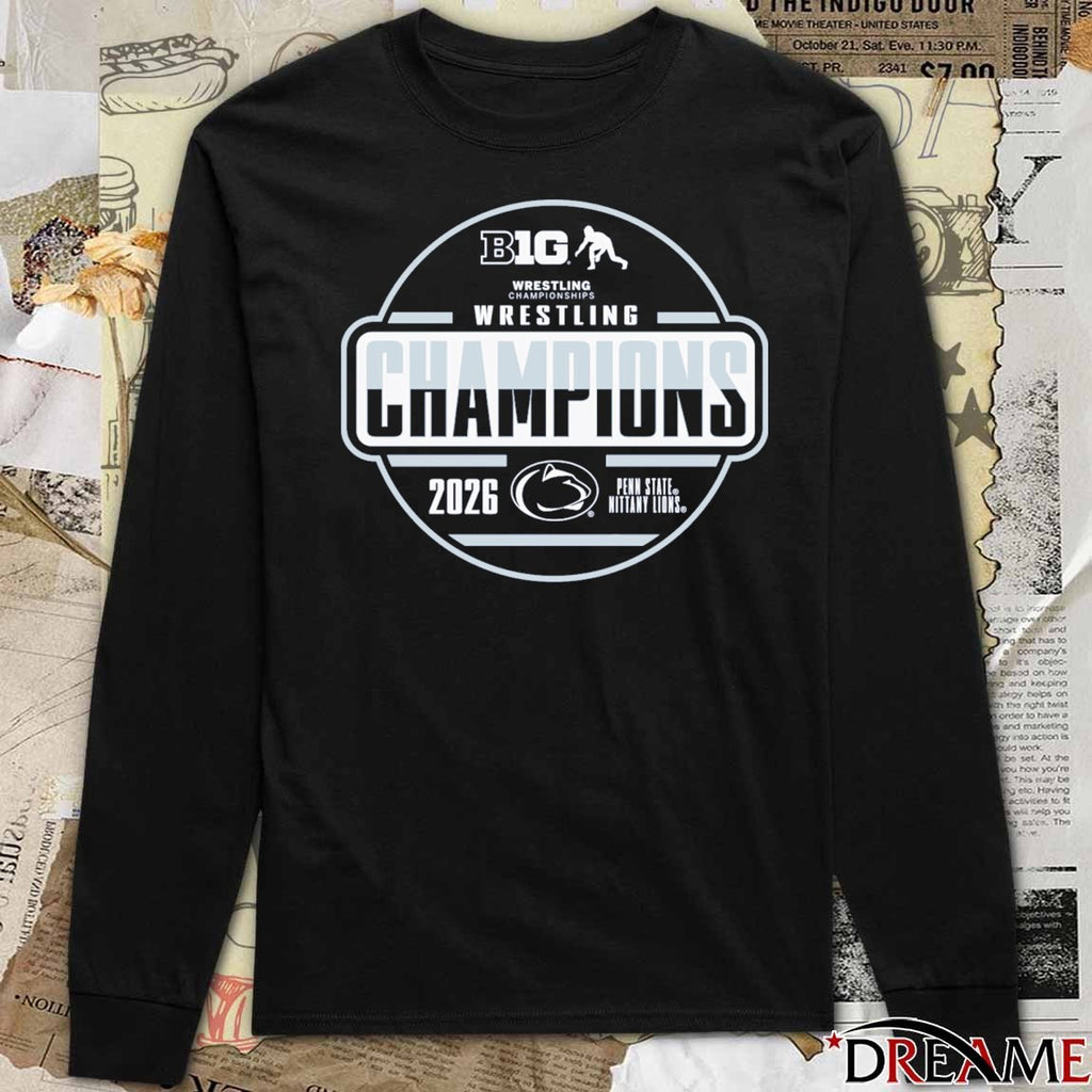 Penn State Nittany Lions 2026 Big Ten Men’s Wrestling Tournament Champions Locker Room t-shirt