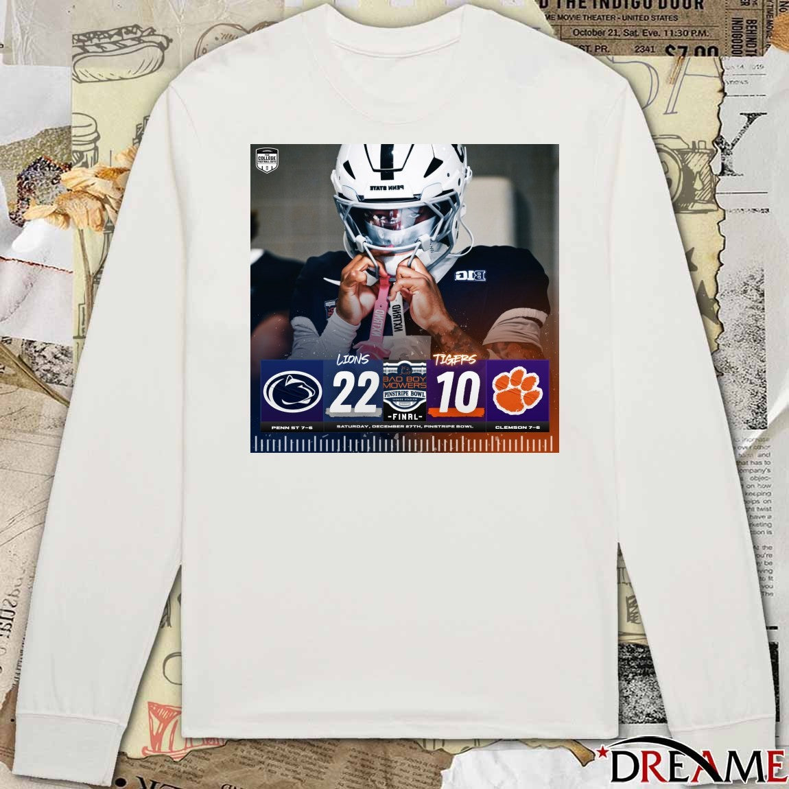 Penn State Nittany Lions Vs Clemson Tigers Final Score 22 – 10 2025 Pinstripe Bowl Poster t-shirt