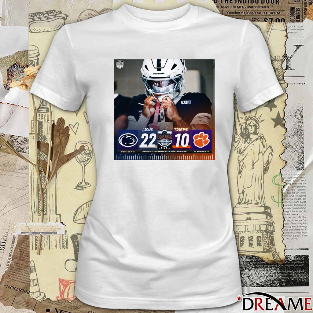 Penn State Nittany Lions Vs Clemson Tigers Final Score 22 – 10 2025 Pinstripe Bowl Poster t-shirt