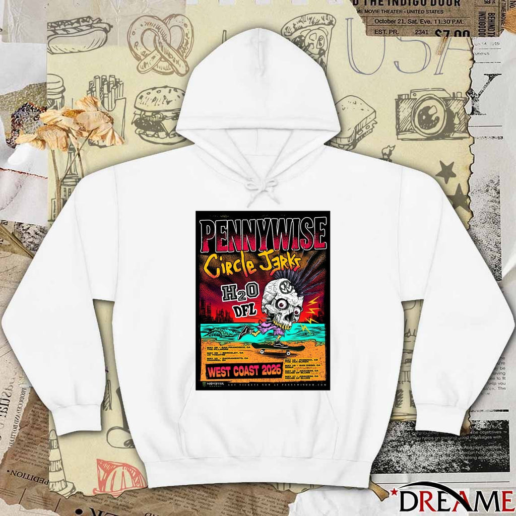 Pennywise With Circle Jerks, H20 and DFL West Coast 2026 Poster t-shirt