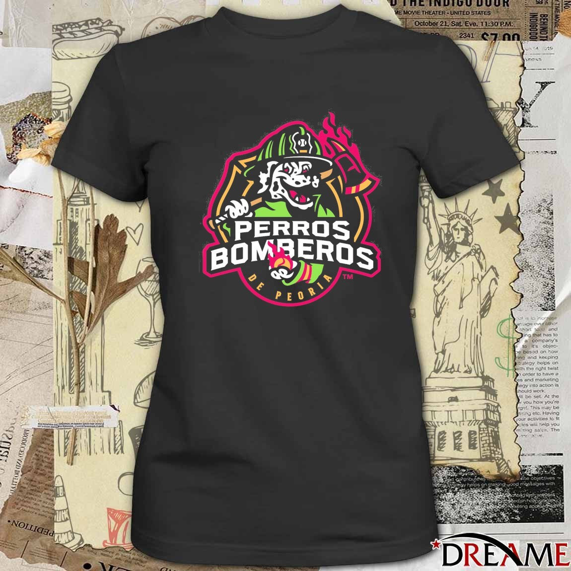 Perros Bomberos De Peoria Chiefs Minor League Baseball Team Logo t-shirt