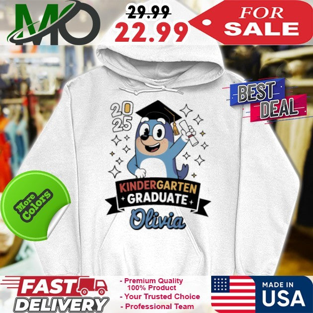 Personalized Bluey Kindergarten Graduation Olivia 2025 Shirt
