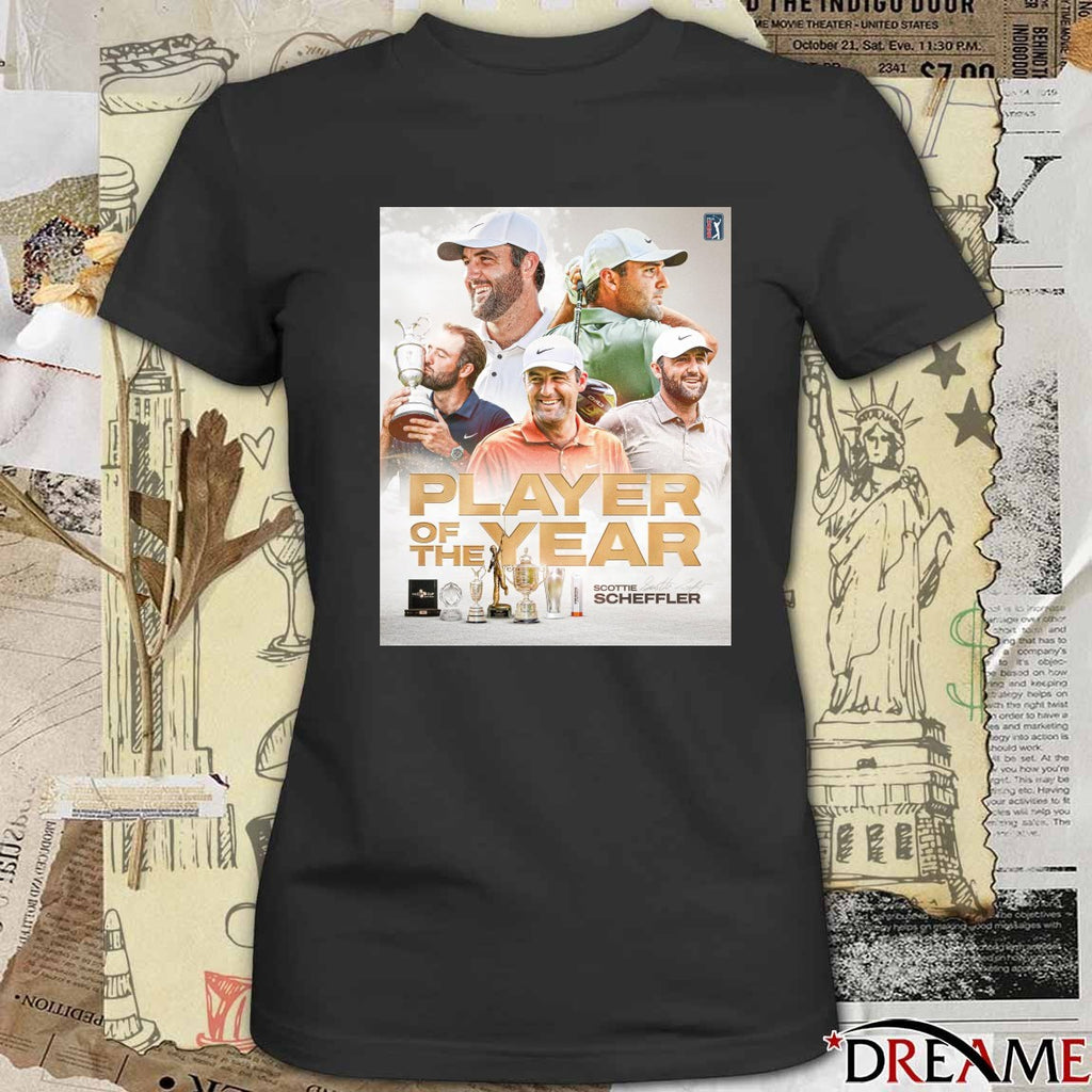 Pga Tour Four-peat Complete Player Of The Year Scottie Scheffler Signature Poster t-shirt