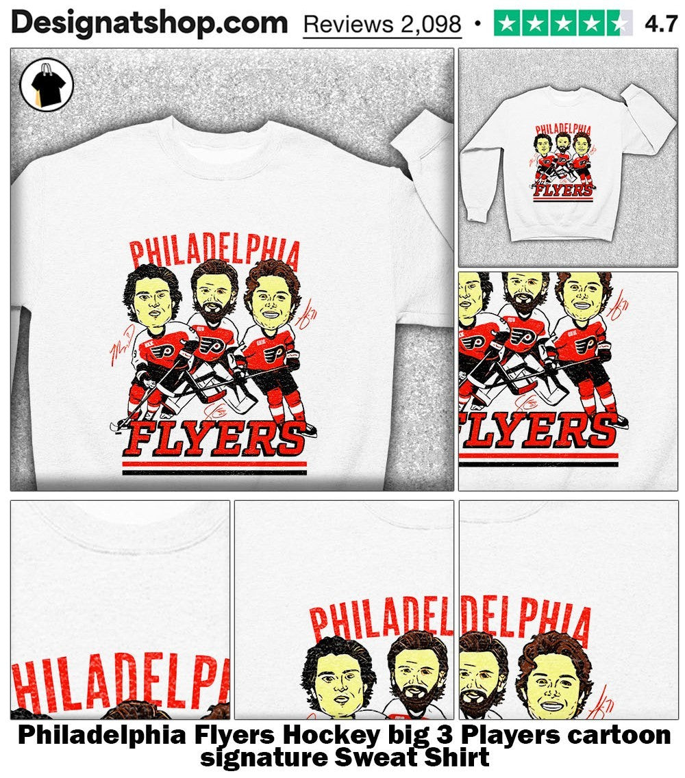 Philadelphia Flyers Hockey big 3 Players cartoon signature shirt