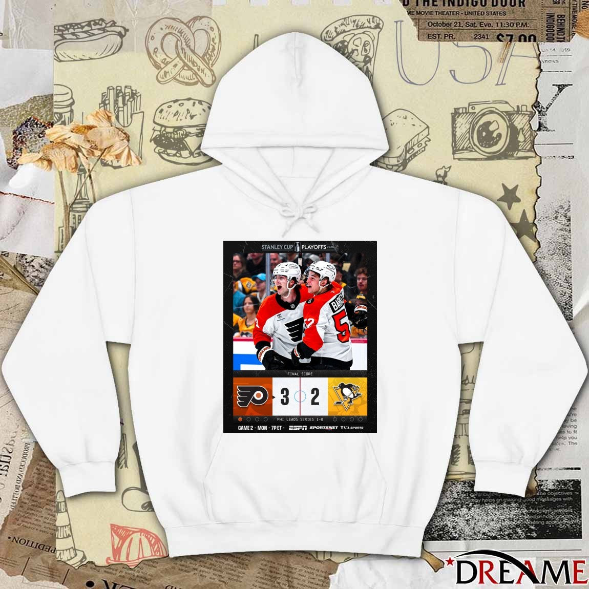 Philadelphia Flyers Victory Over Pittsburgh Penguins Game 1 Stanley Cup Playoffs Final Score 3-2 Poster t-shirt