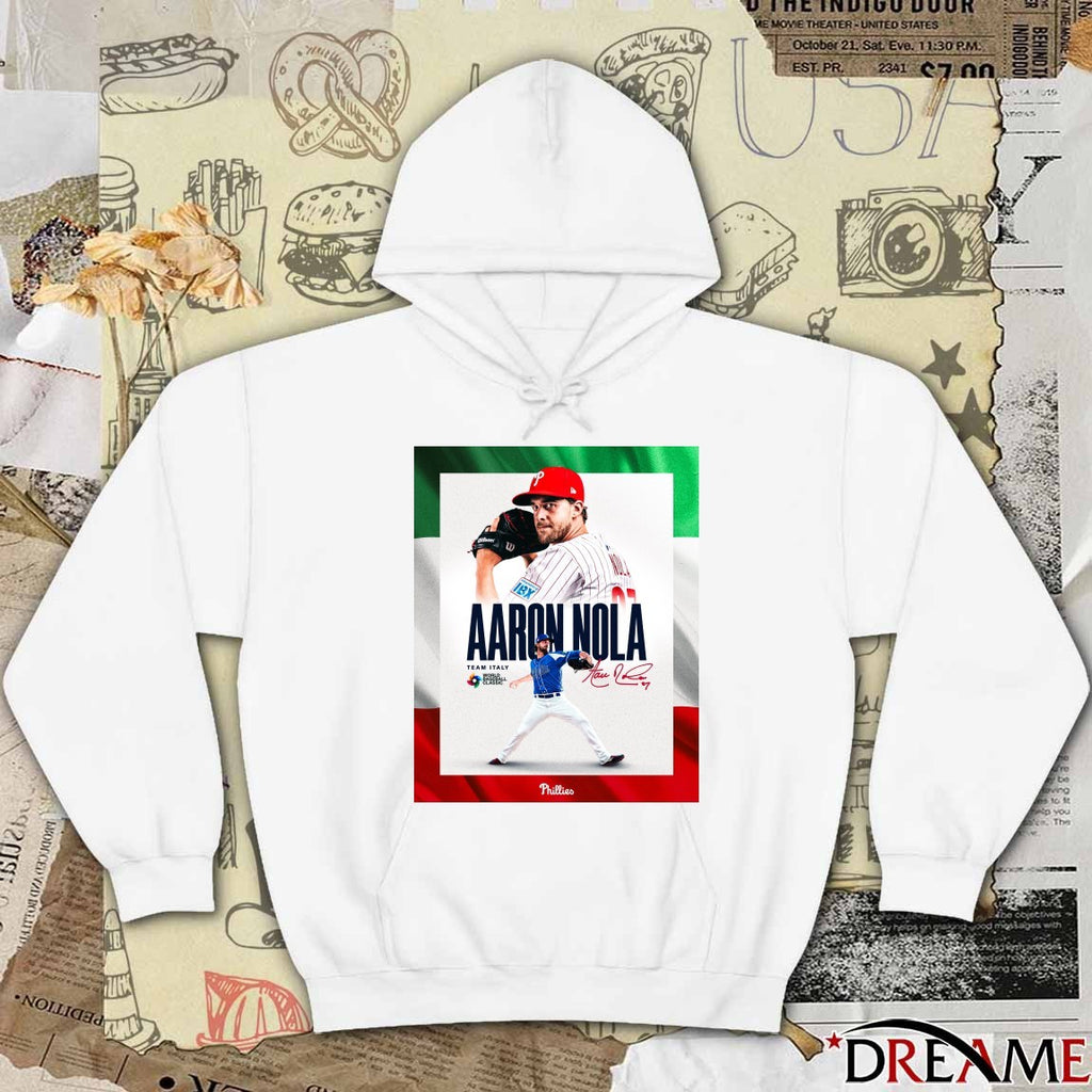 Philadelphia Phillies Aaron Nola Team Italy World Baseball Classic Signature Poster t-shirt