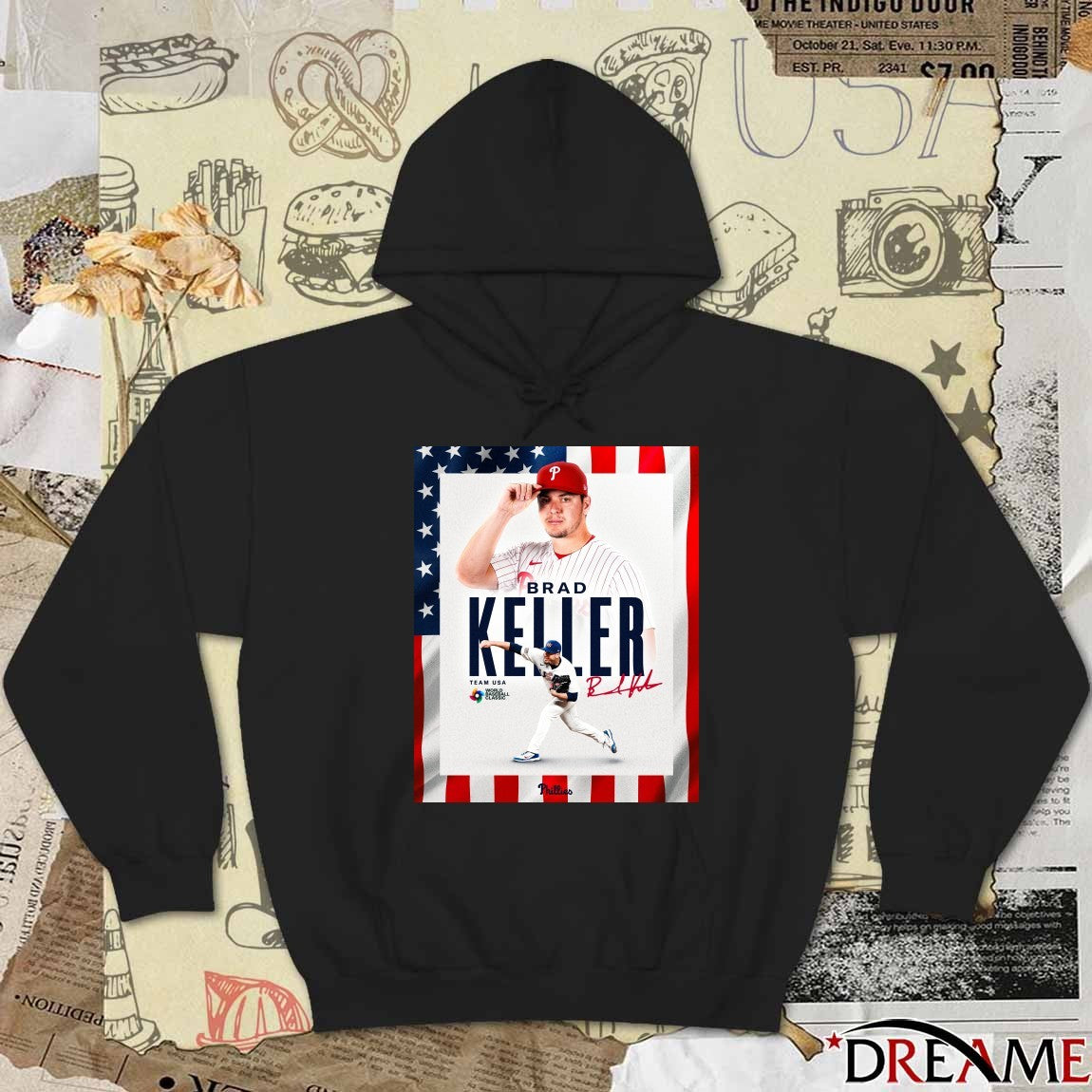 Philadelphia Phillies Brad Keller Team USA World Baseball Classic Signature Poster t-shirt
