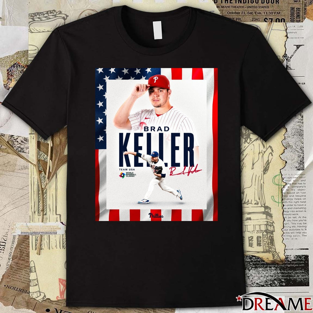 Philadelphia Phillies Brad Keller Team USA World Baseball Classic Signature Poster t-shirt