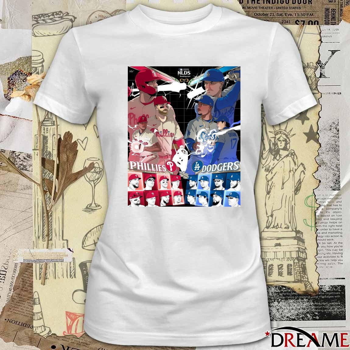 Philadelphia Phillies Vs Los Angeles Dodgers 2025 MLB National League Division Series Art Poster t-shirt