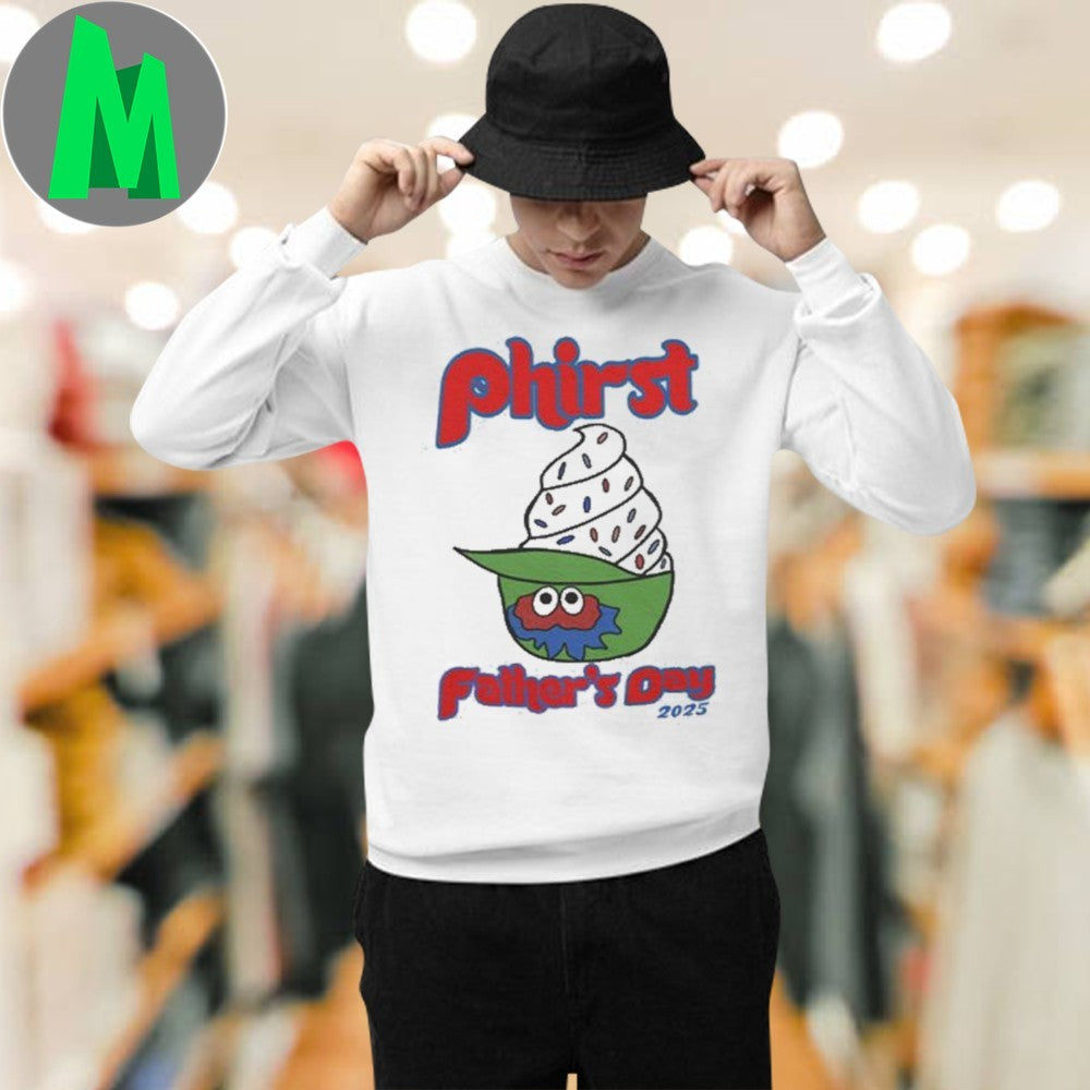 Phillies Phirst Fathers Day 2025 Ice Cream Helmet T-Shirt Baseball Fan Apparel Fathers Day Gift
