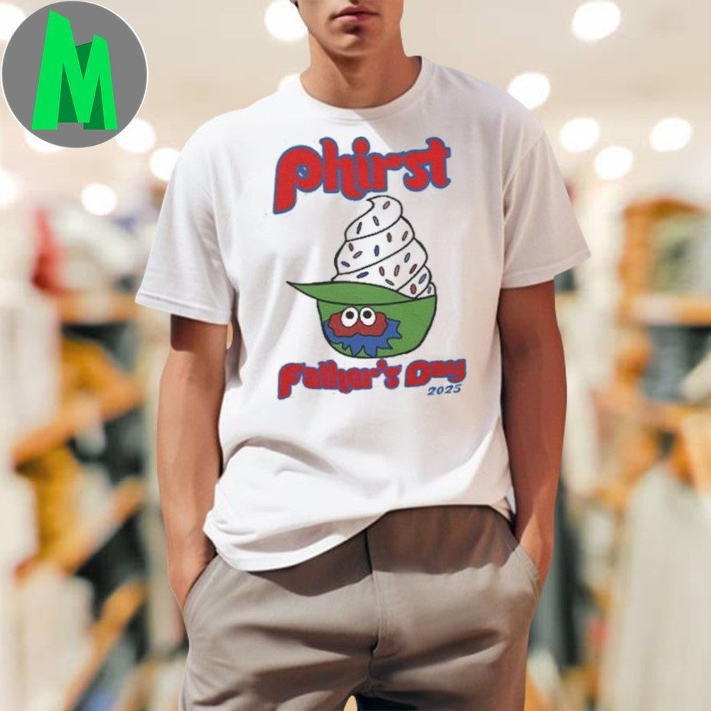 Phillies Phirst Fathers Day 2025 Ice Cream Helmet T-Shirt Baseball Fan Apparel Fathers Day Gift