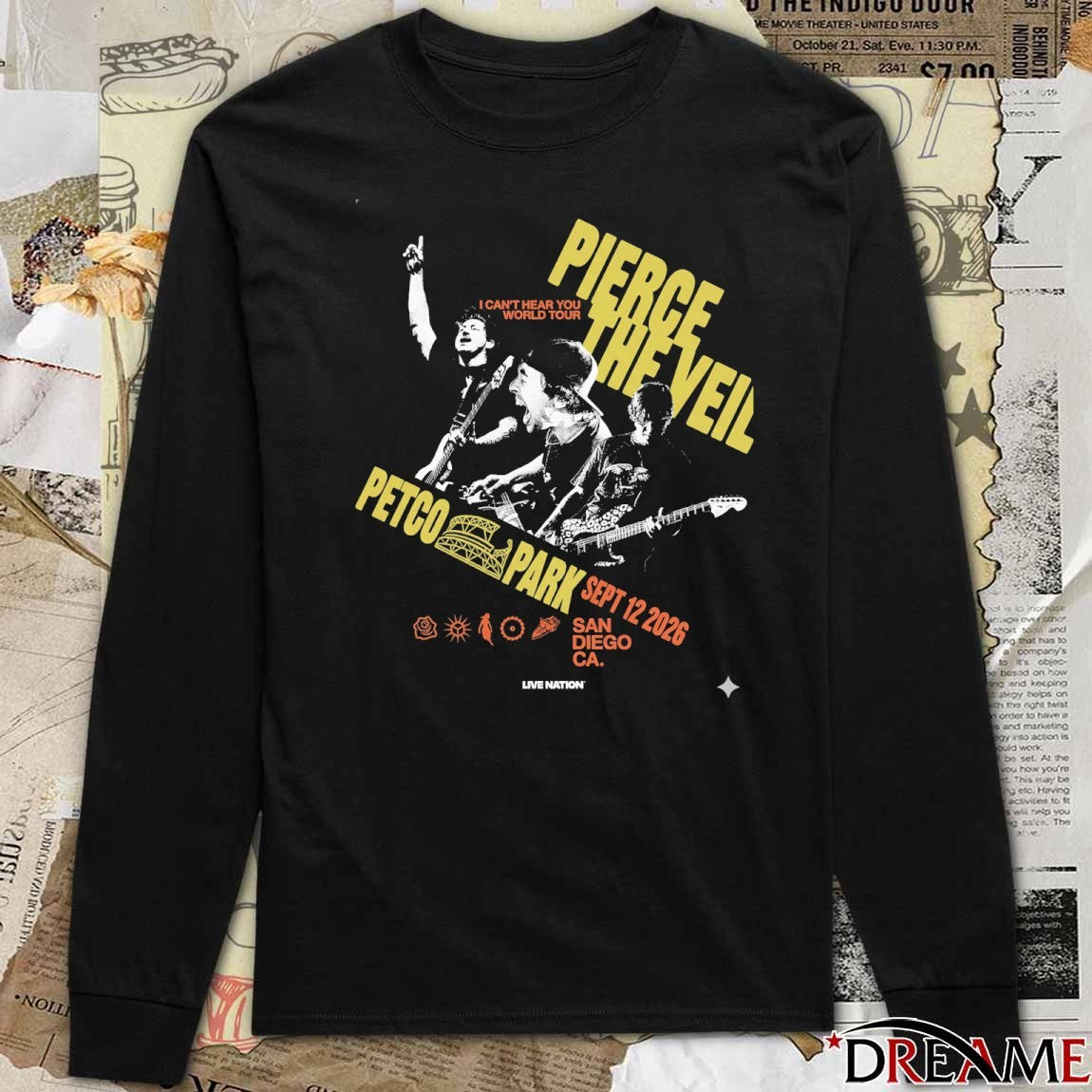 Pierce The Veil Petco Park September 12 2026 San Diego CA I Can’t Hear You World Tour t-shirt
