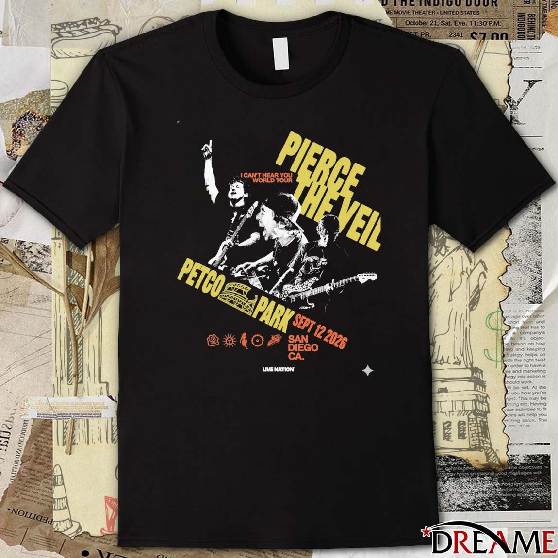 Pierce The Veil Petco Park September 12 2026 San Diego CA I Can’t Hear You World Tour t-shirt