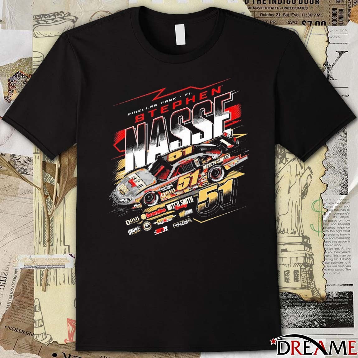 Pinellas Park FL Stephen Nasse Racing 51 t-shirt