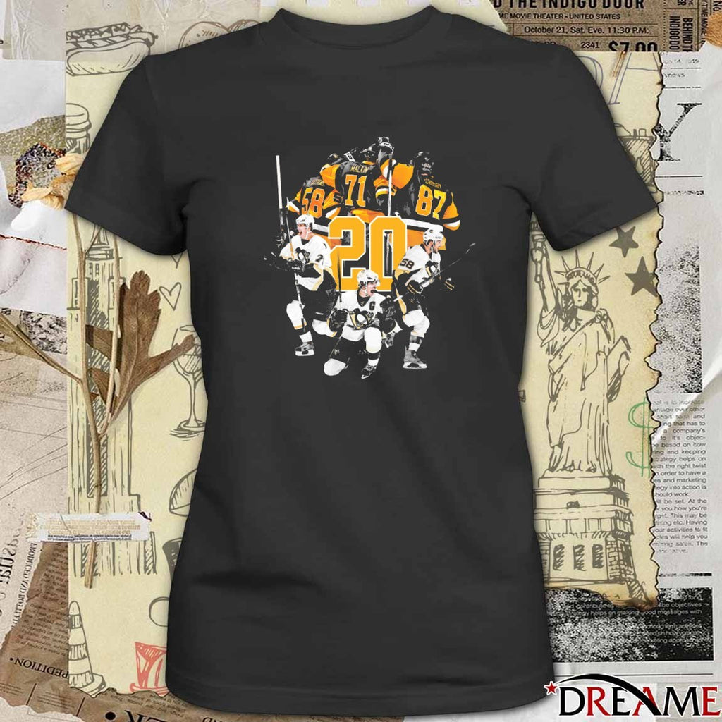 Pittsburgh Penguins Ice Hockey Team The Big Three 20 Seasons graphic t-shirt