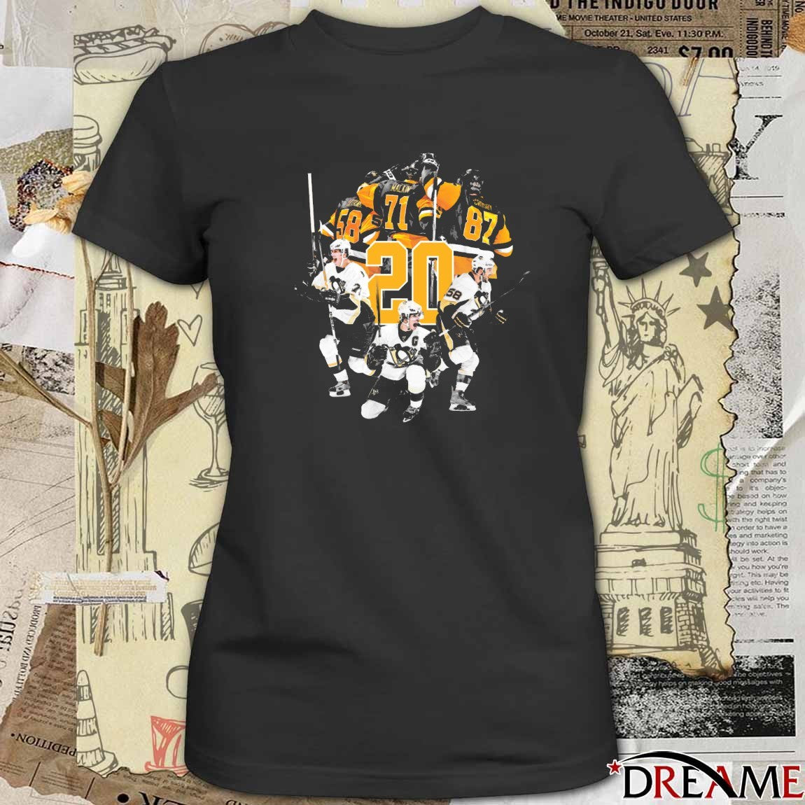 Pittsburgh Penguins Ice Hockey Team The Big Three 20 Seasons graphic t-shirt