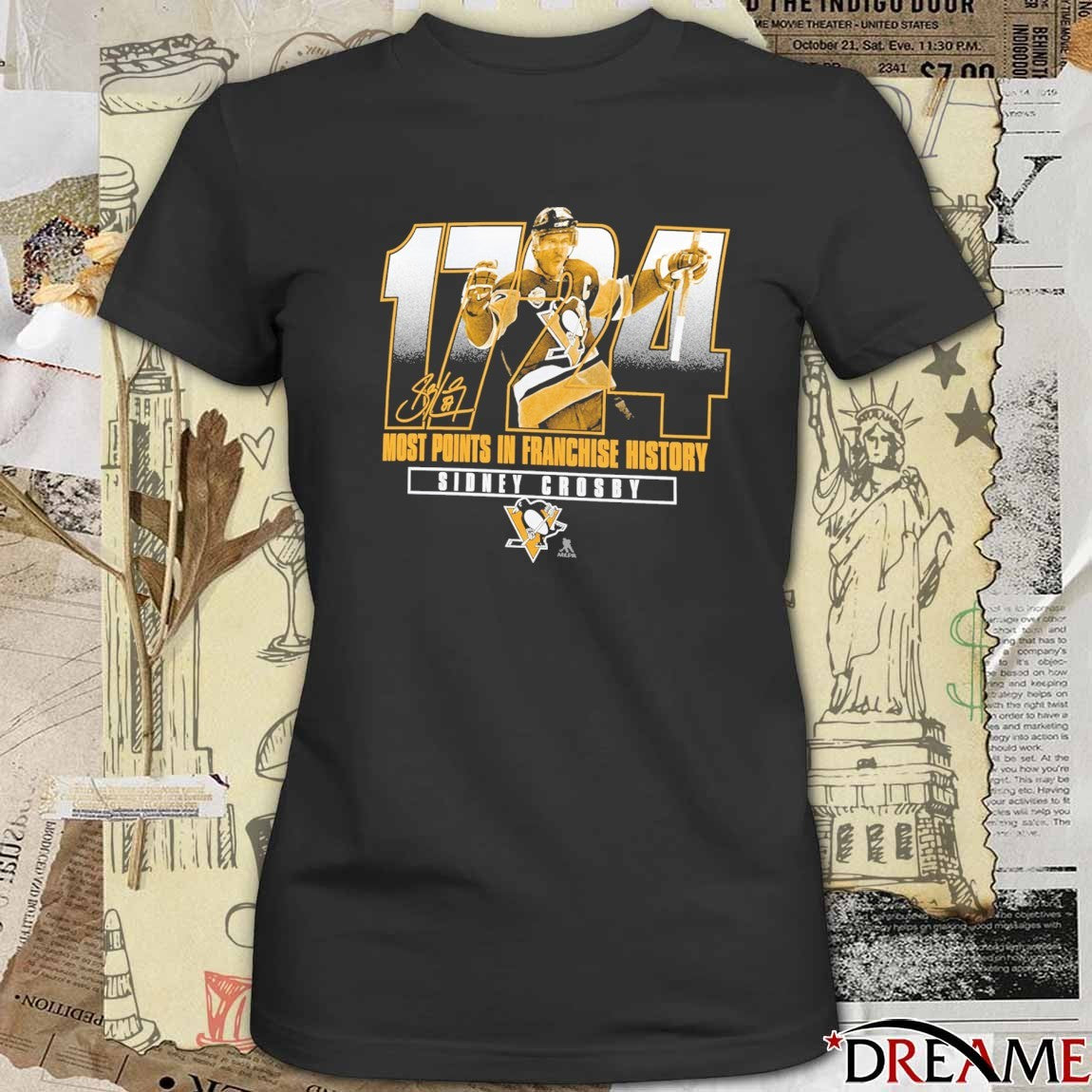 Pittsburgh Penguins Sidney Crosby 1724 Most Points in Franchise History Signature t-shirt