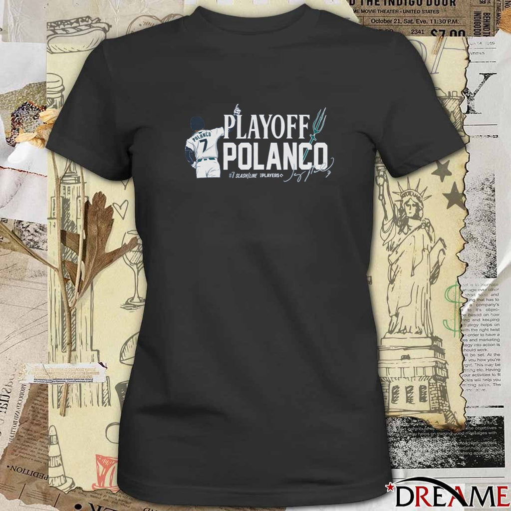Playoff Polanco Jorge Polanco Seattle Mariners MLB Slash Line Signature t-shirt