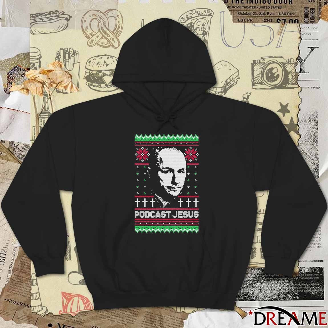 Podcast Jesus Ugly Christmas Sweater 2025 t-shirt