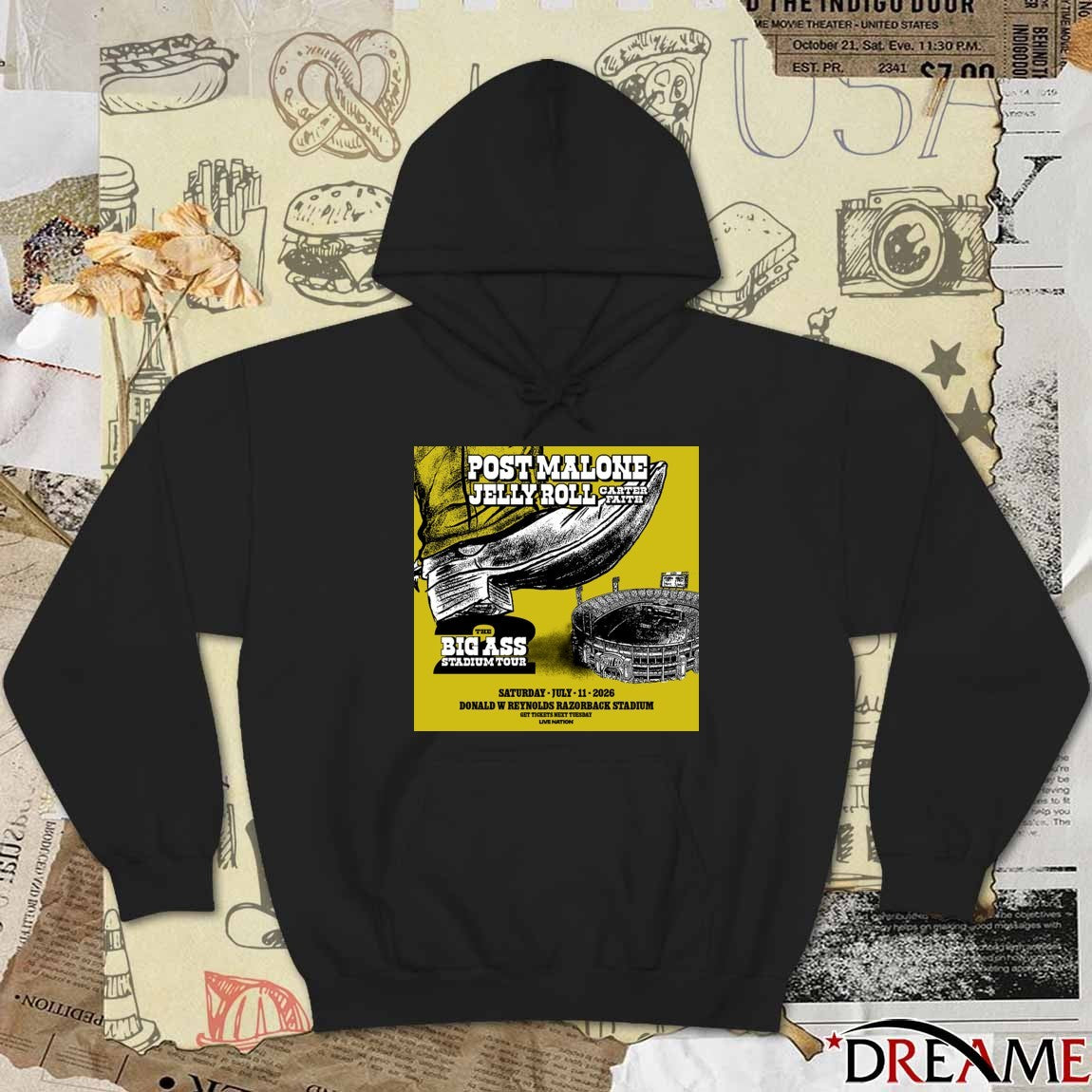 Post Malone The Big Ass Stadium Tour July 11 2026 Donald W Reynolds Razorback Stadium Poster t-shirt
