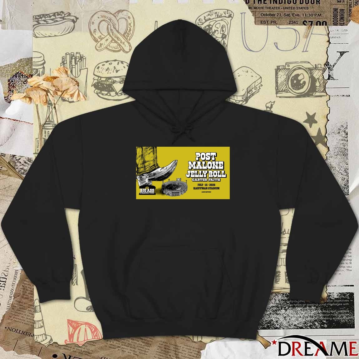 Post Malone The Big Ass Stadium Tour July 15 2026 Kauffman Stadium Poster t-shirt