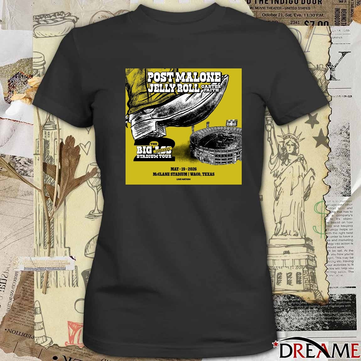Post Malone The Big Ass Stadium Tour May 19 2026 Mclane Stadium Waco Texas Poster t-shirt