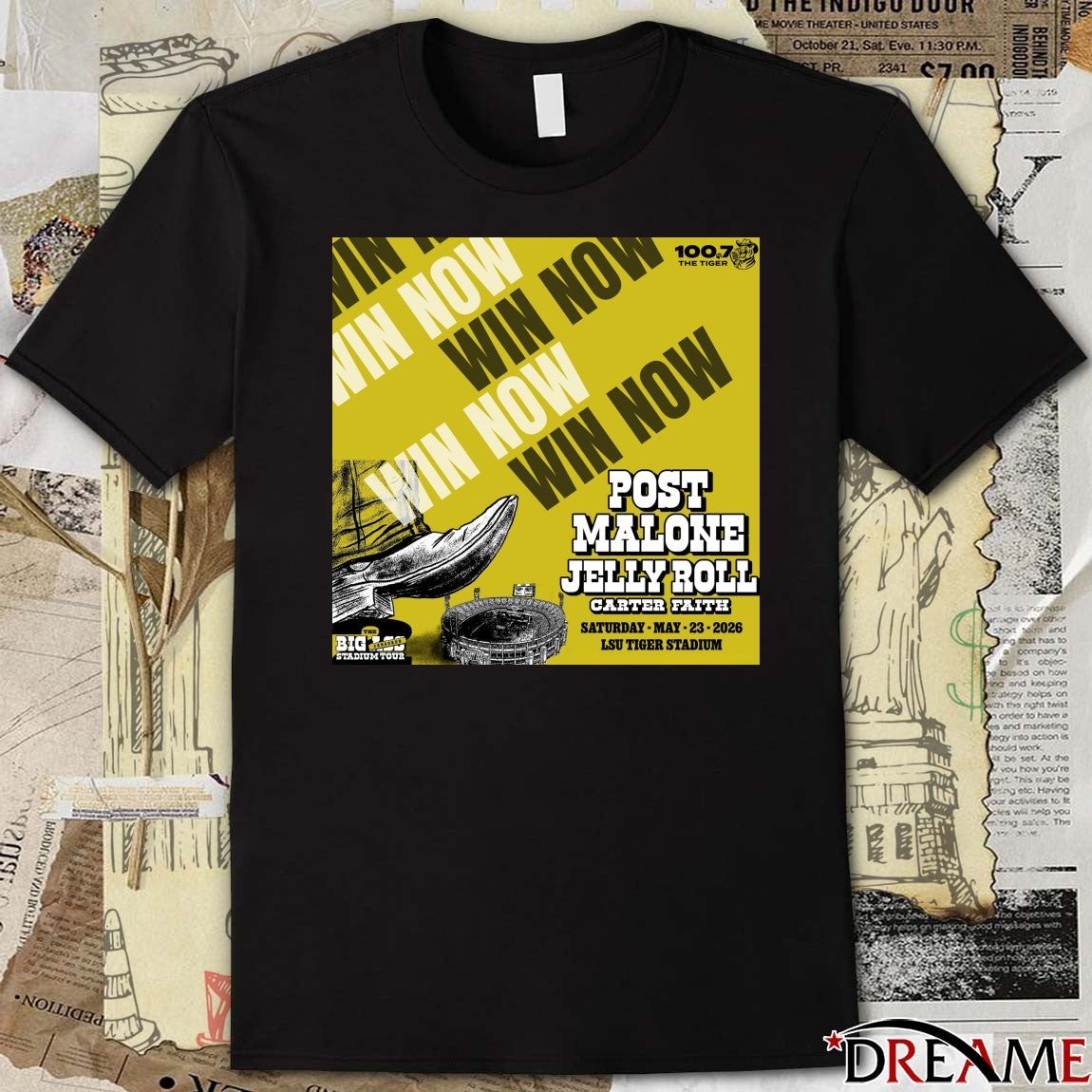 Post Malone The Big Ass Stadium Tour May 23 2026 LSU Tiger Stadium Poster t-shirt