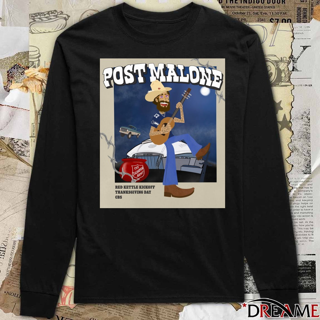 Post Malone x Dallas Cowboys Salvation Army Red Kettle Kickoff The Salvation Army Poster t-shirt