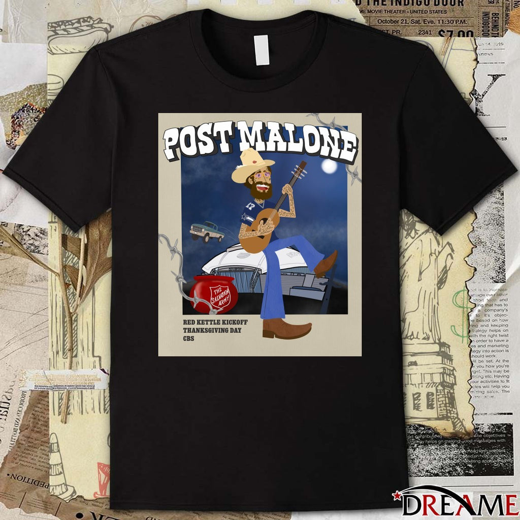 Post Malone x Dallas Cowboys Salvation Army Red Kettle Kickoff The Salvation Army Poster t-shirt