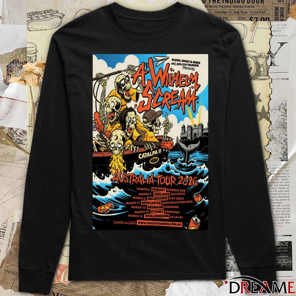 Poster A Wilhelm Scream Australia Tour 2026 March 6 – 15 Shows t-shirt