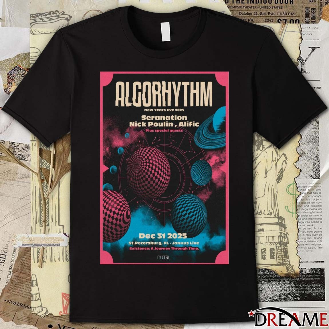 Poster Algorhythm December 31 2025 St. Petersburg, FL Jannus Live t-shirt
