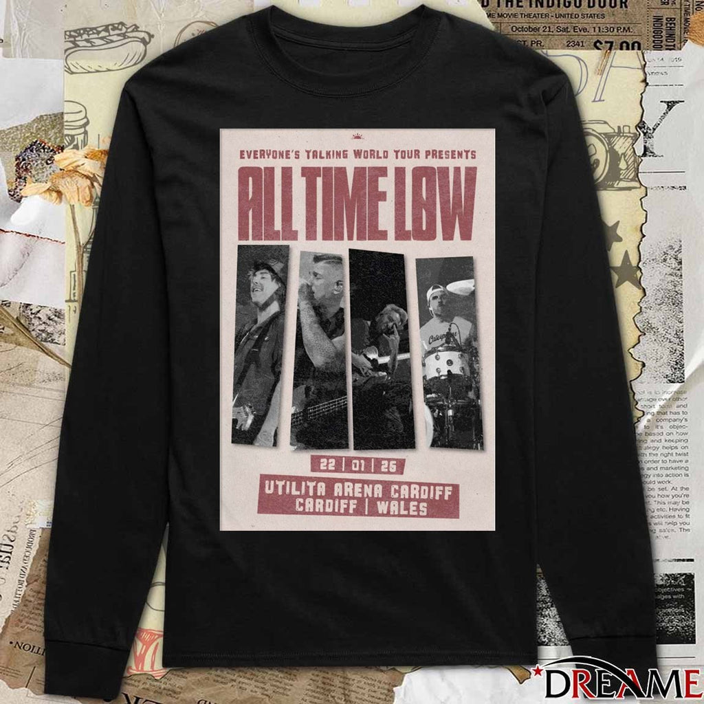 Poster All Time Low January 22 2026 Utilita Arena Cardiff Wales t-shirt