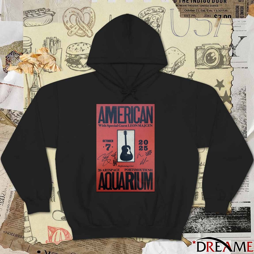 Poster American Aquarium 3S Artspace Portsmouth NH October 7 2025 Signatures t-shirt
