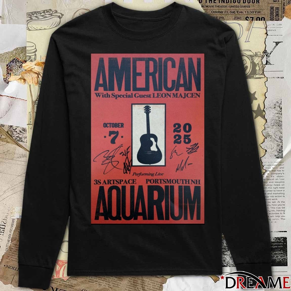 Poster American Aquarium 3S Artspace Portsmouth NH October 7 2025 Signatures t-shirt