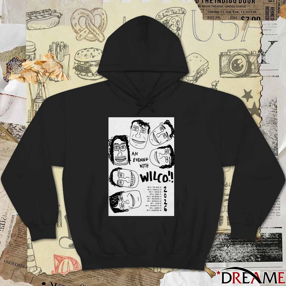 Poster An Evening With Wilco Spring 2026 April 23 – May 8 Tour t-shirt