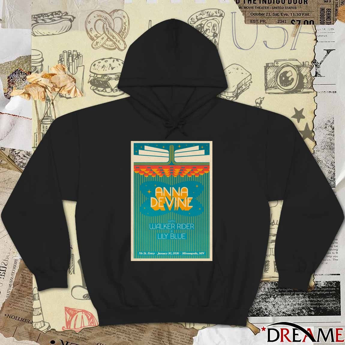 Poster Anna Devine January 30 2026 7th St Entry In Minneapolis MN t-shirt