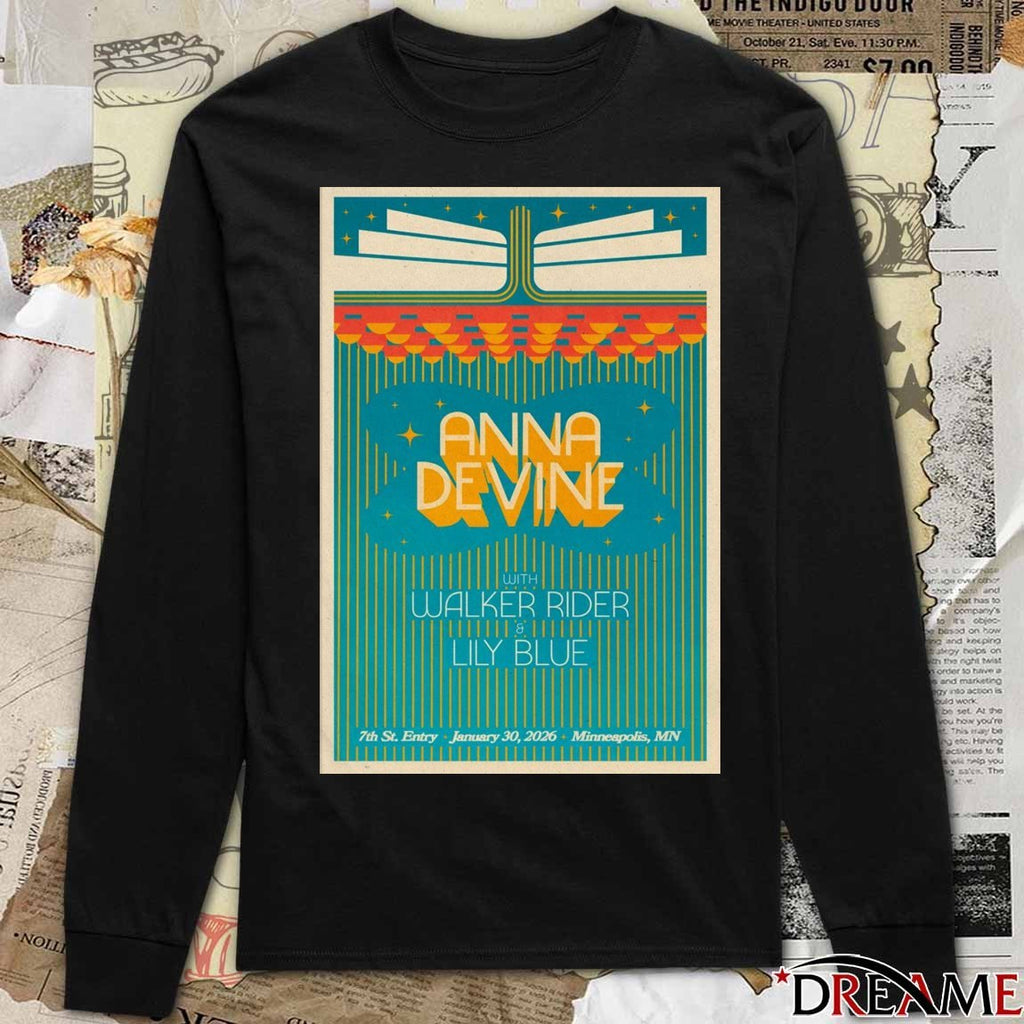 Poster Anna Devine January 30 2026 7th St Entry In Minneapolis MN t-shirt