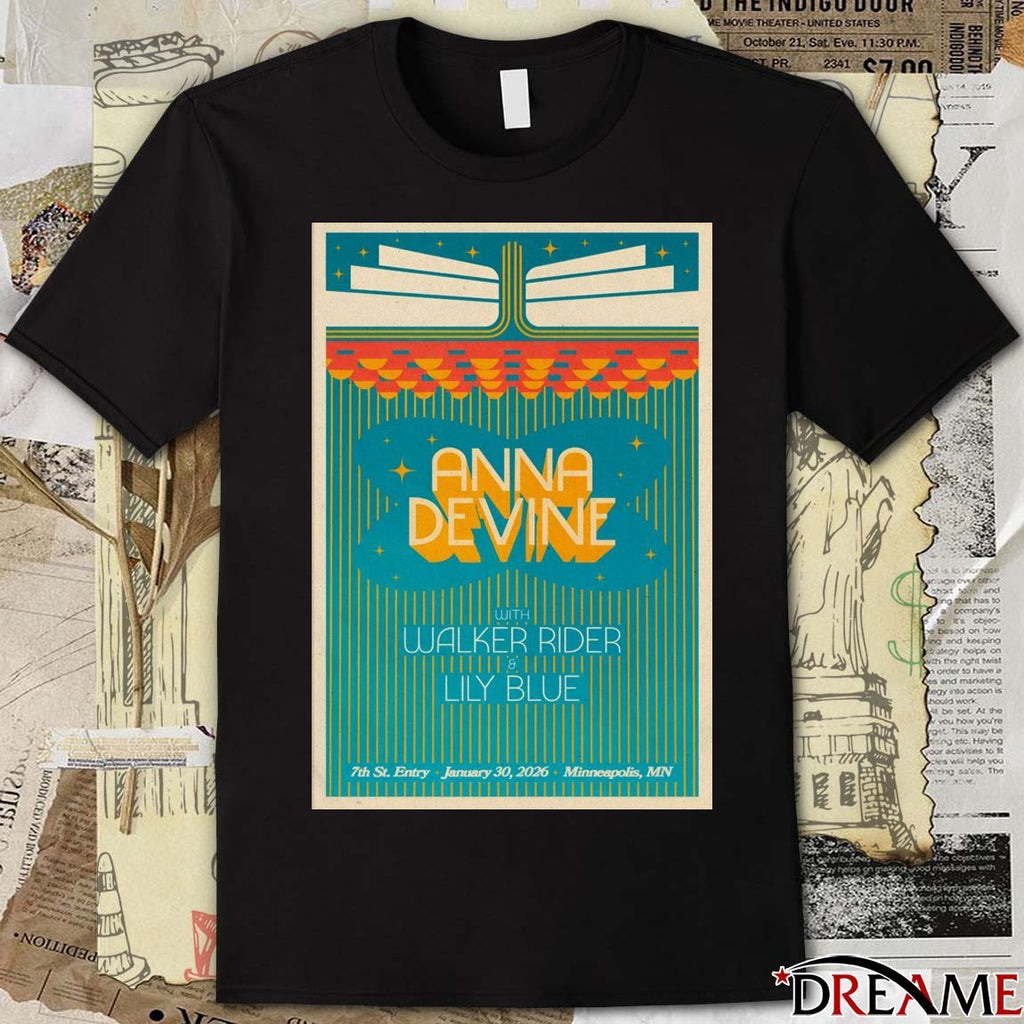 Poster Anna Devine January 30 2026 7th St Entry In Minneapolis MN t-shirt